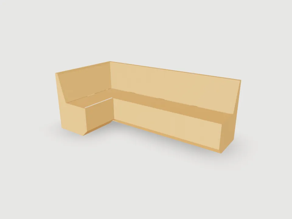 3D render of Corner bench