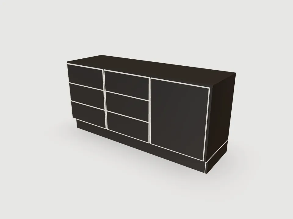 3D render of Kitchen base run