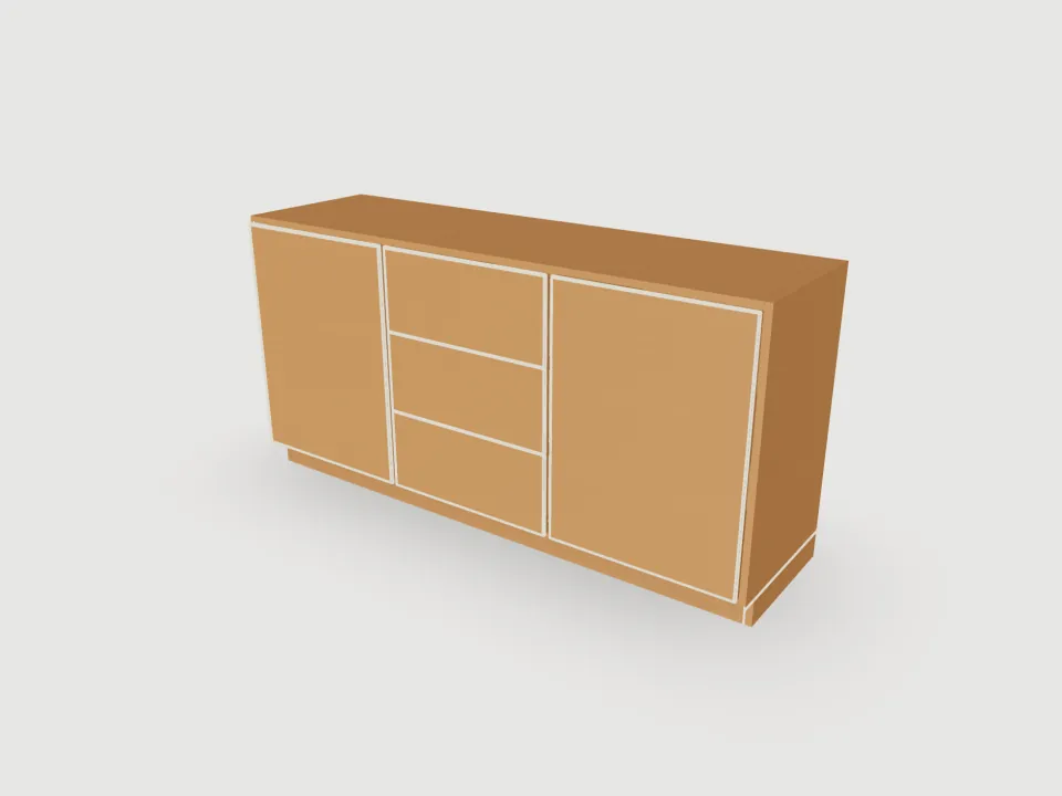 3D render of Sideboard with doors and drawers