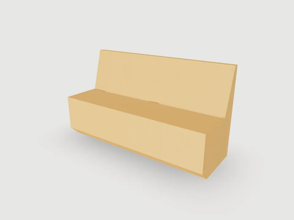 3D render of Straight bench