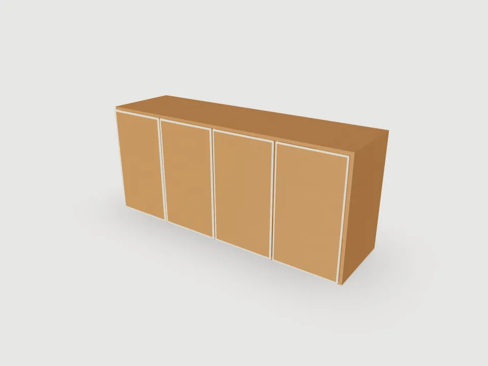 3D render of Over-bed bridging cupboard