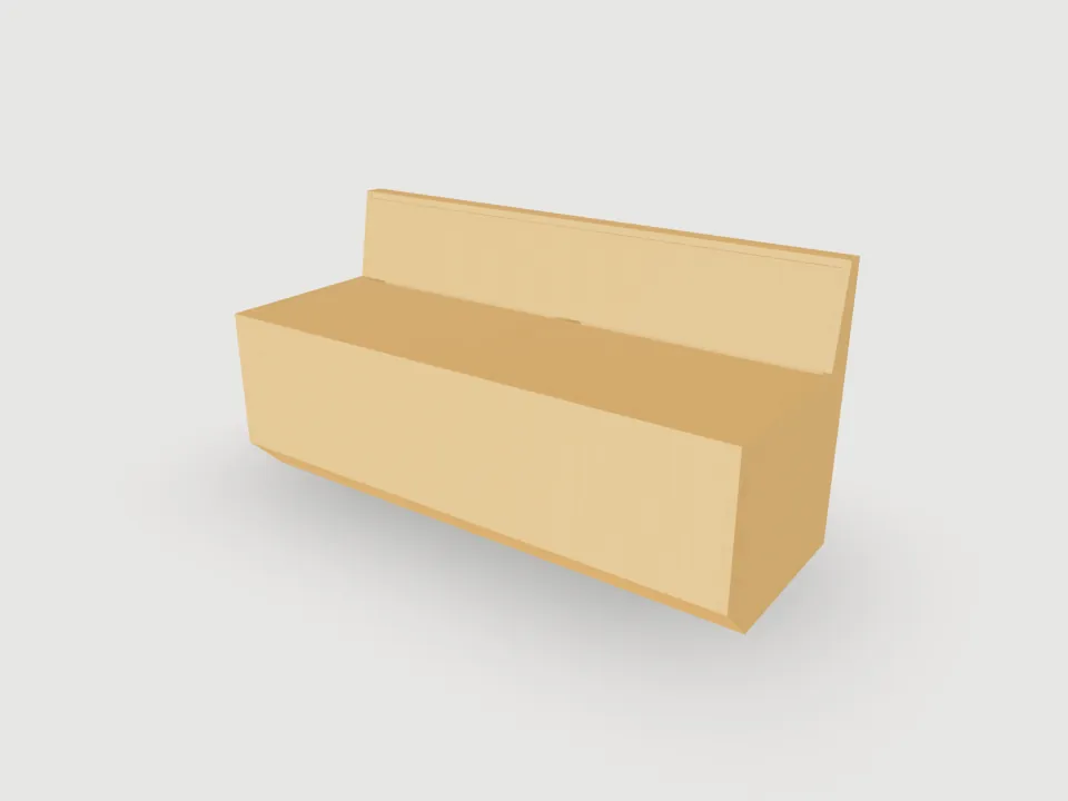 3D render of Window seat with storage